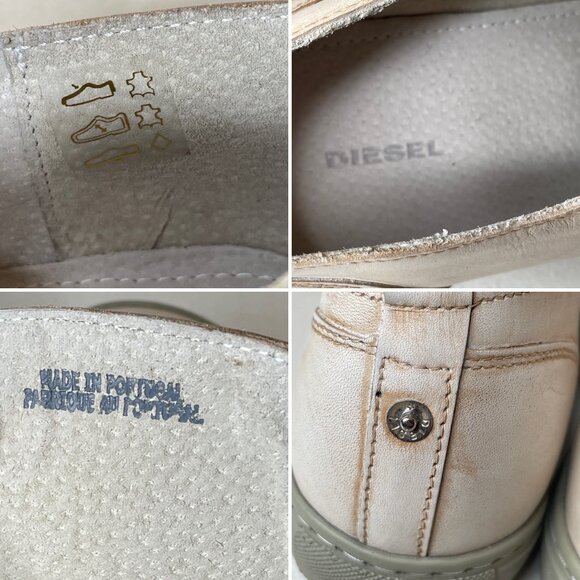 Diesel D-Icon Leather Distressed Zip Slip On Shoes Mens EU Size 46, US 12.5 - Picture 14 of 16